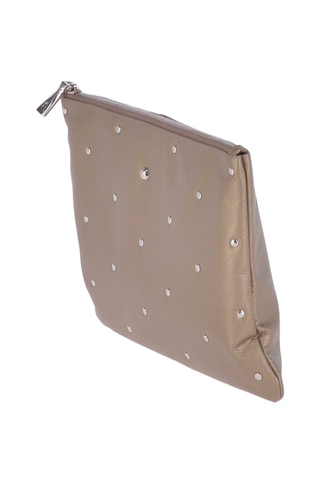 Real Leather Large Studded Clutch Bag - Image 3