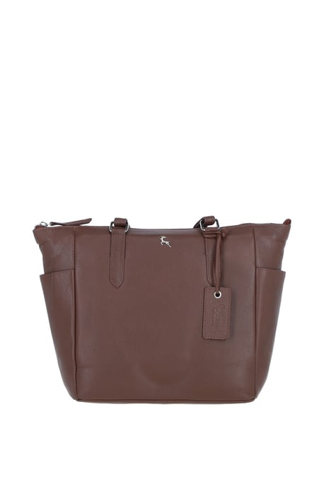 'Oxford' Elegant Real Leather Tote Bag - Image 1