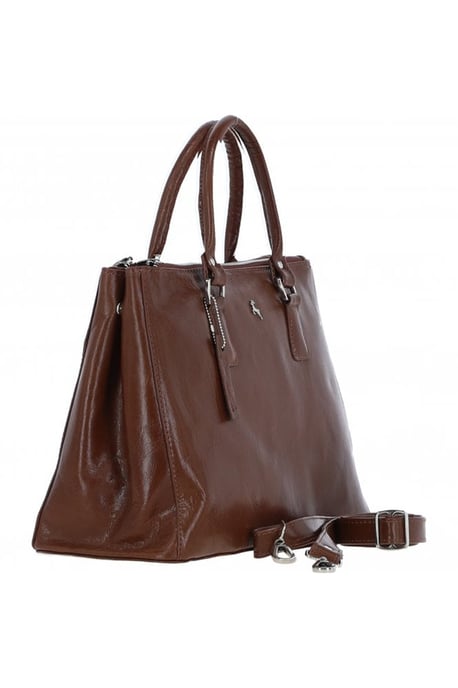 'Lucido Tesoro' Three Section Real Leather Bag - Image 2