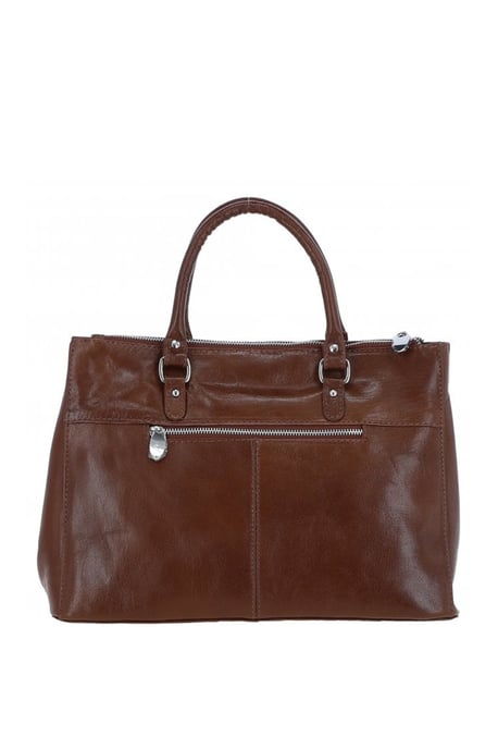 'Lucido Tesoro' Three Section Real Leather Bag - Image 3