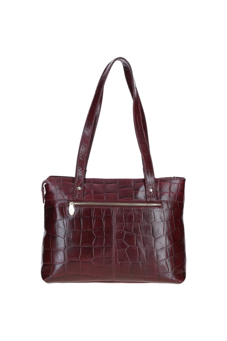 'Velutto Eleganza' Zip Mid Section Real Leather Shoulder Bag - Image 3