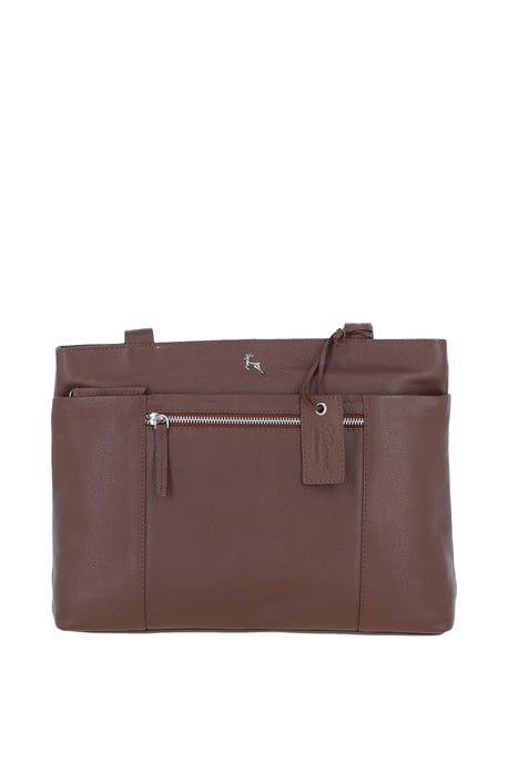 'Newport' Real Leather Multi-Pocket Shoulder Bag - Image 1