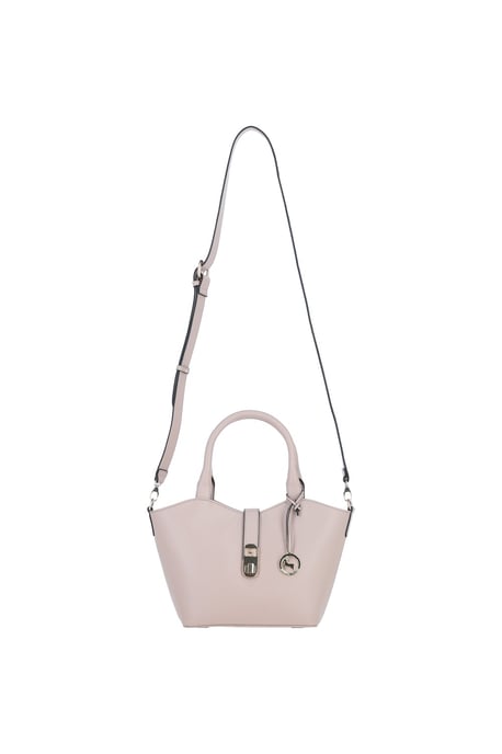 'Maristella' Real Leather Handbag with Detachable Crossbody Strap - Image 2