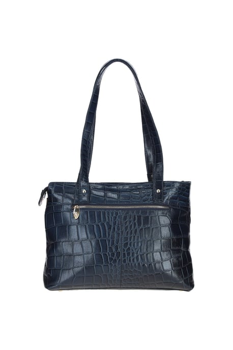 'Velutto Eleganza' Zip Mid Section Real Leather Shoulder Bag - Image 3
