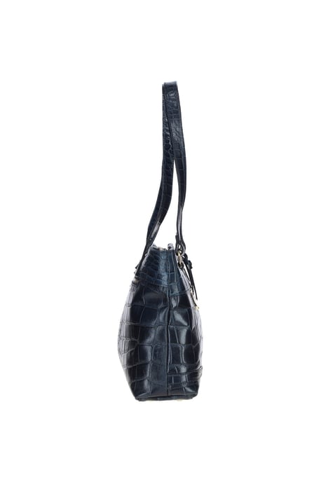 'Velutto Eleganza' Zip Mid Section Real Leather Shoulder Bag - Image 4