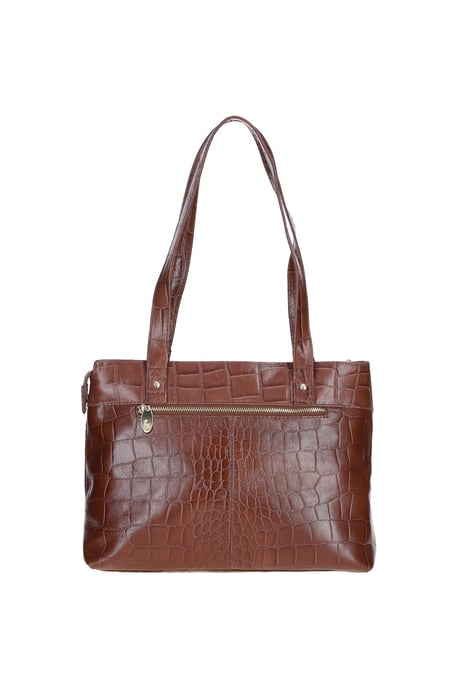 'Velutto Eleganza' Zip Mid Section Real Leather Shoulder Bag - Image 3