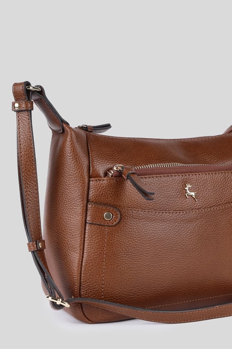 'Classico Napoli' Real Leather Top Zip Crossbody Bag - Image 2