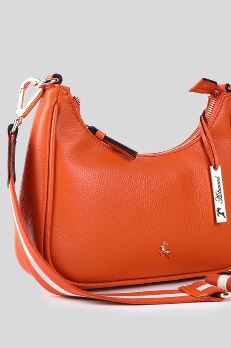 'Bella Toscana' Real Leather Crossbody Bag with Webbing Strap - Image 2