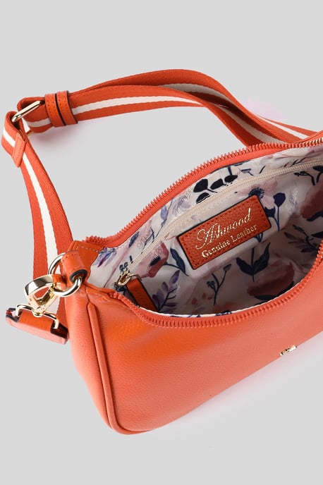 'Bella Toscana' Real Leather Crossbody Bag with Webbing Strap - Image 4