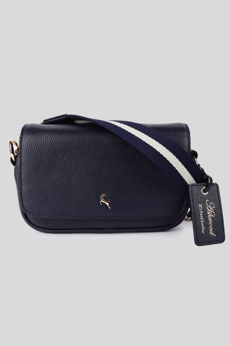 'Eleganza Milano' Real Leather Flapover Crossbody Bag - Image 1