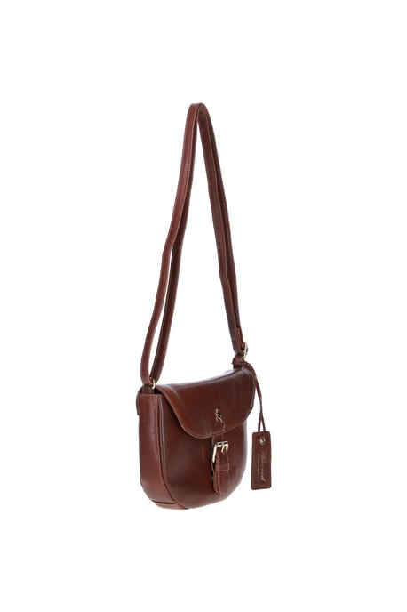 'Violet' Real Leather Flap-Over Crossbody Bag - Image 3