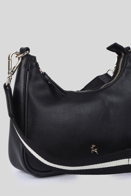 'Bella Toscana' Real Leather Crossbody Bag with Webbing Strap - Image 2