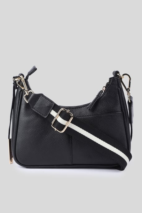 'Bella Toscana' Real Leather Crossbody Bag with Webbing Strap - Image 3