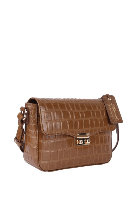 'Elegance' Croc Embossed Leather Cross Body Bag - Image 3