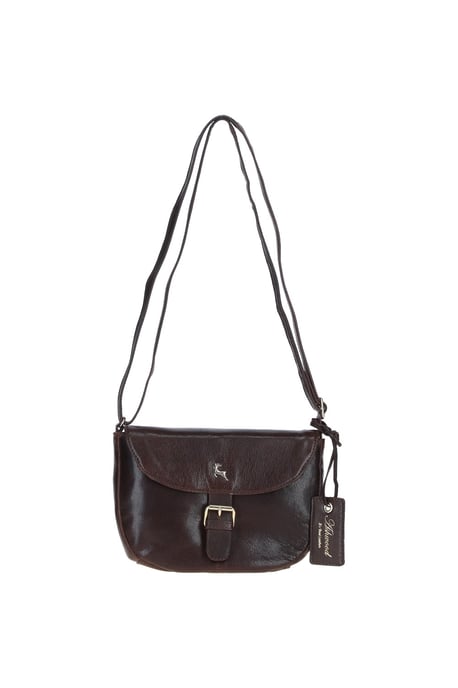 'Violet' Real Leather Flap-Over Crossbody Bag - Image 2