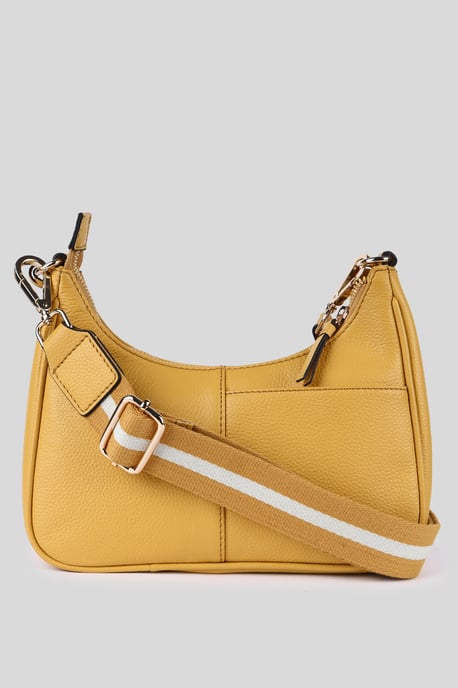 'Bella Toscana' Real Leather Crossbody Bag with Webbing Strap - Image 3
