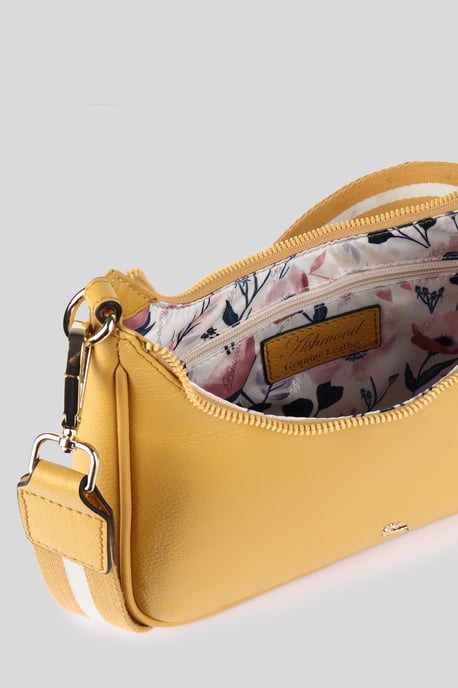 'Bella Toscana' Real Leather Crossbody Bag with Webbing Strap - Image 4