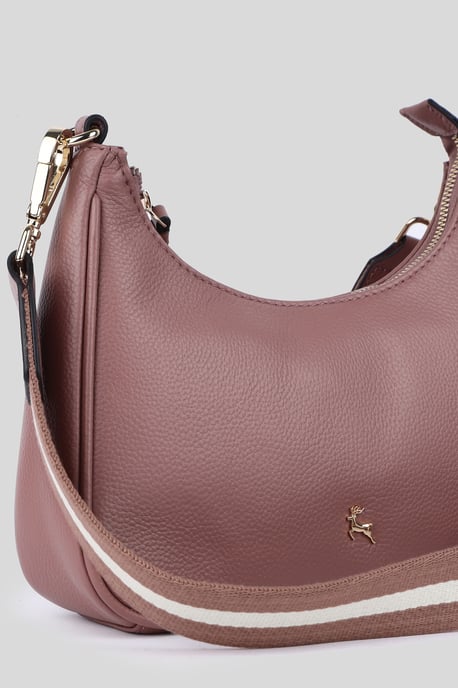 'Bella Toscana' Real Leather Crossbody Bag with Webbing Strap - Image 2