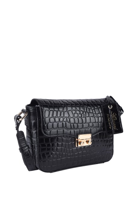 'Elegance' Croc Embossed Leather Cross Body Bag - Image 3