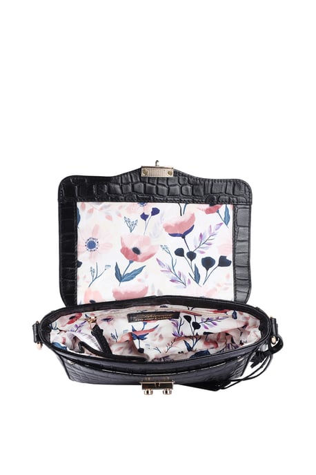 'Elegance' Croc Embossed Leather Cross Body Bag - Image 4
