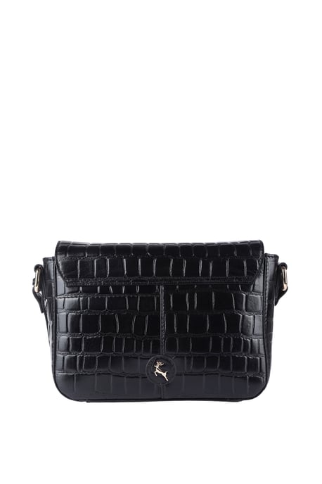 'Elegance' Croc Embossed Leather Cross Body Bag - Image 5