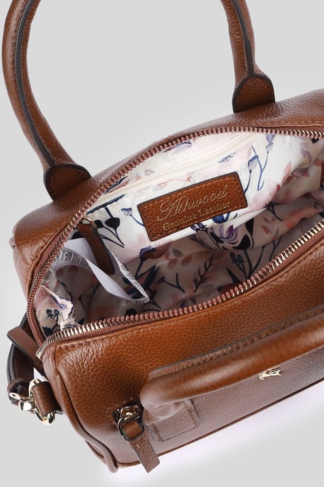 'Moda Siciliana' Real Leather Tote Crossbody Bag - Image 4