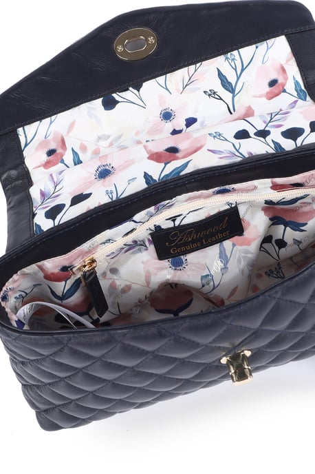'Tramonto Toscana' Real Leather Flapover Quilted Bag - Image 4
