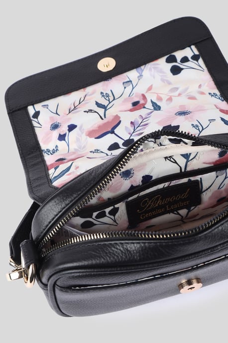 'Eleganza Milano' Real Leather Flapover Crossbody Bag - Image 4
