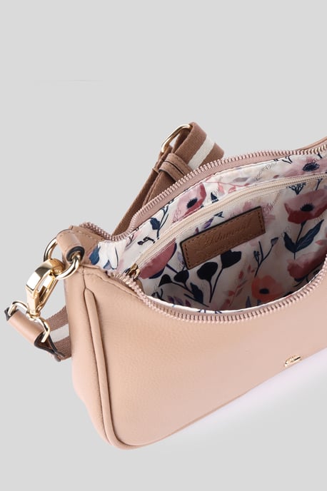 'Bella Toscana' Real Leather Crossbody Bag with Webbing Strap - Image 4