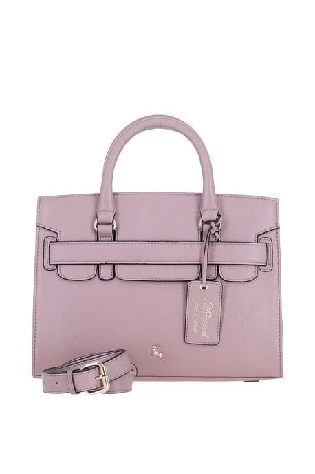 'Fiorella' Real Leather Handbag with Detachable Crossbody Strap - Image 1