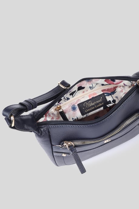 'Classico Napoli' Real Leather Top Zip Crossbody Bag - Image 4