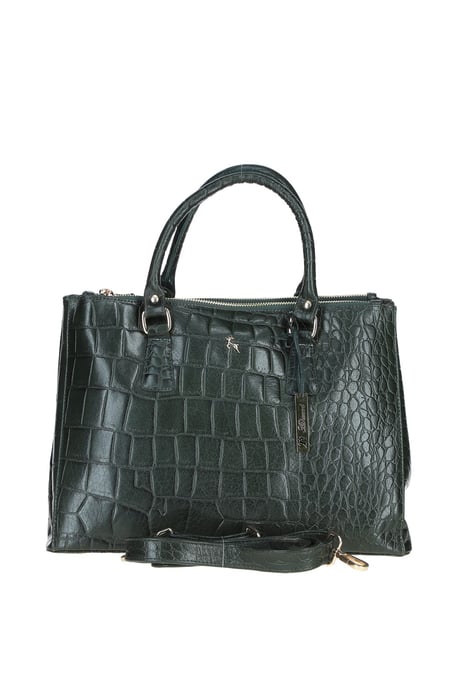 'Lucido Tesoro' Three Section Real Leather Bag - Image 1
