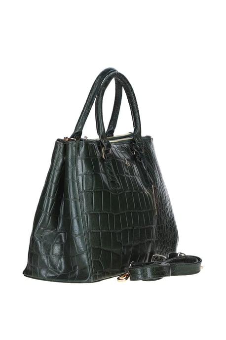 'Lucido Tesoro' Three Section Real Leather Bag - Image 2