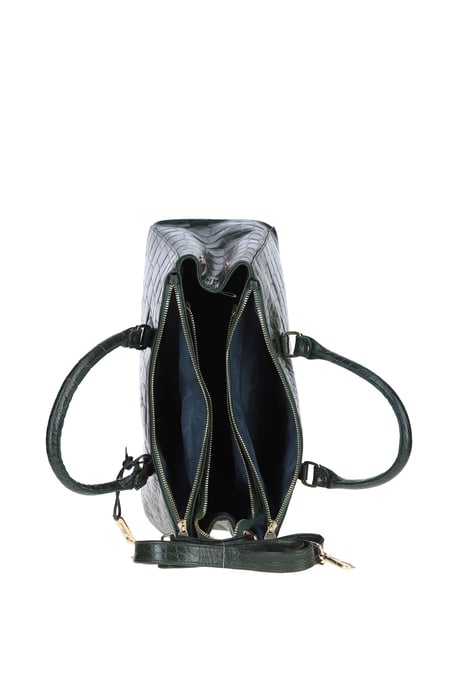 'Lucido Tesoro' Three Section Real Leather Bag - Image 4