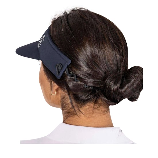 Island Green Womens/Ladies Diamante Logo Golf Sun Visor (Navy) - Image 3