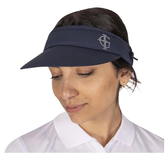 Island Green Womens/Ladies Diamante Logo Golf Sun Visor (Navy) - Image 4