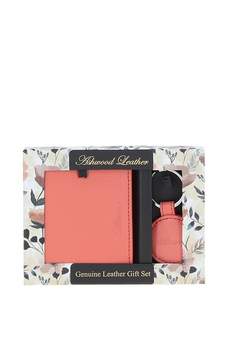 Elegant Real Leather Card Holder & Key Ring Set - Image 2