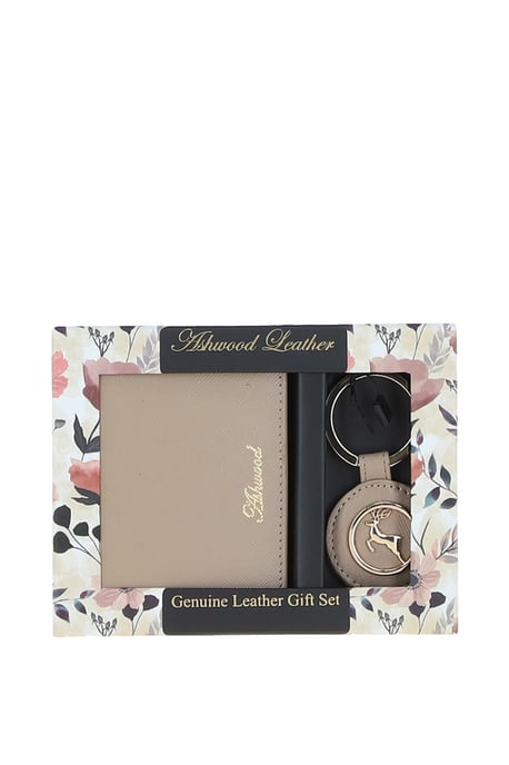 Elegant Real Leather Card Holder & Key Ring Set - Image 2
