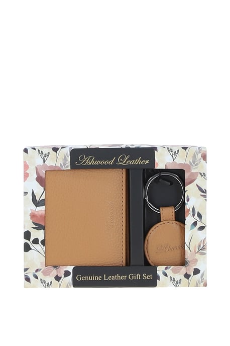Elegant Real Leather Card Holder & Key Ring Set - Image 2