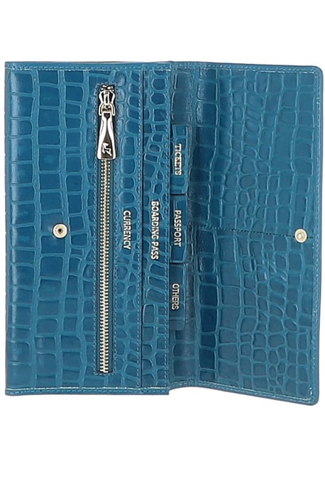 'Wise Tour' Croc Print Real Leather Gift Travel Set - Image 3
