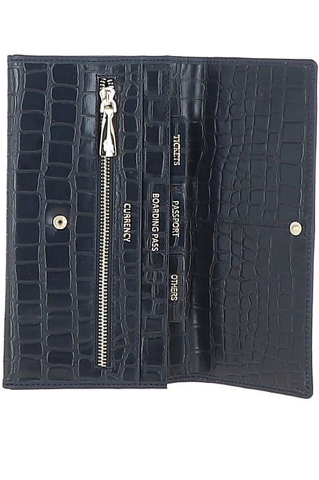 'Wise Tour' Croc Print Real Leather Gift Travel Set - Image 3