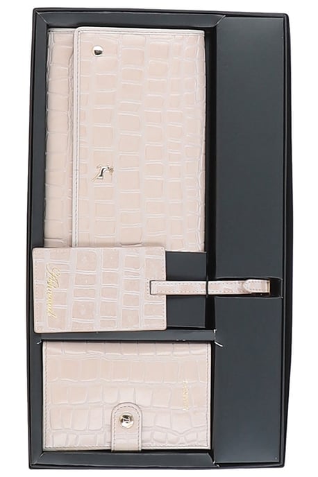 'Wise Tour' Croc Print Real Leather Gift Travel Set - Image 2