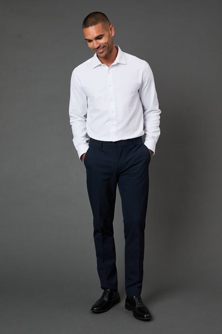 Navy Stretch Skinny Fit Suit Trousers - Image 1