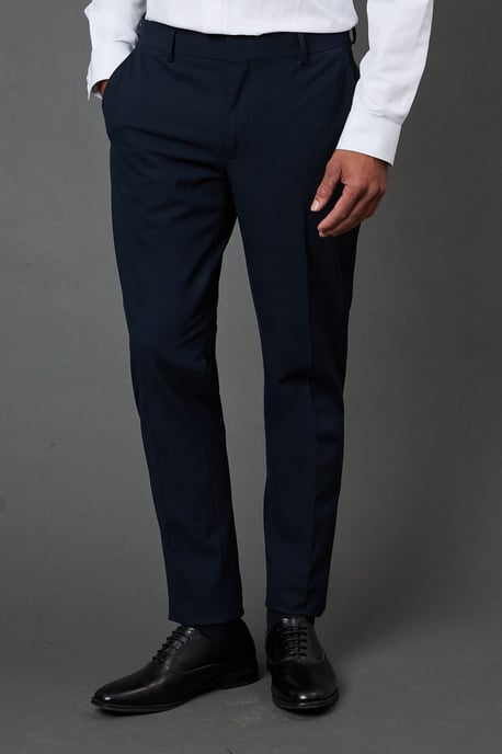 Navy Stretch Skinny Fit Suit Trousers - Image 2