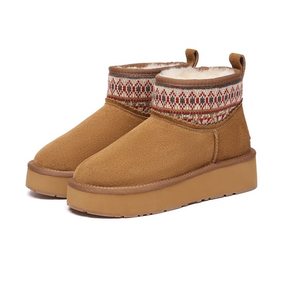 EVER AU Dames geweven enkelboots met plateauzool – Plover - Image 4