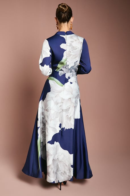 Placement Print Wrap Front Maxi Dress - Image 3