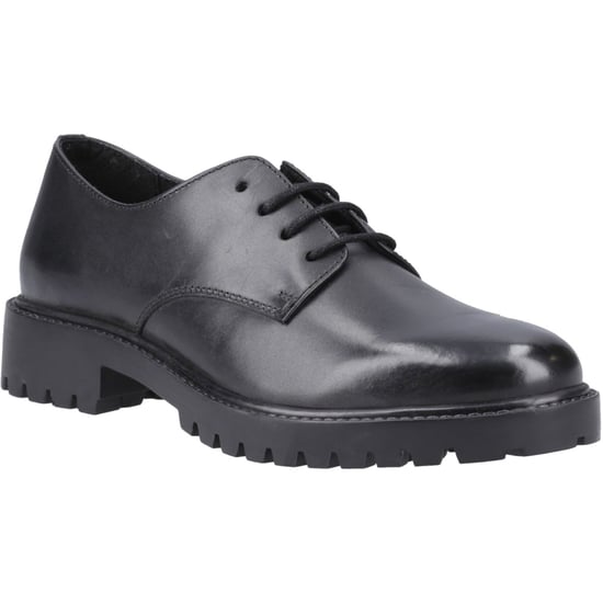 Hush Puppies Aubrey Lace Up Snr Leather Girls's Black Derby Shoes - Image 1