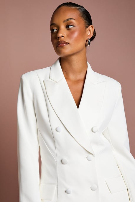 Petite Premium Hourglass Silhouette Double Breasted Blazer - Image 4