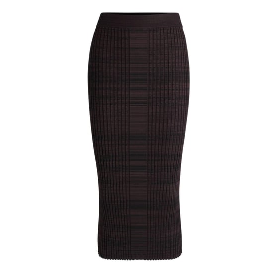 Boss Dames/Dames Farmina Ribgebreide Midi Rok (Bruin) - Image 1