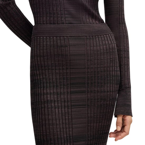 Boss Dames/Dames Farmina Ribgebreide Midi Rok (Bruin) - Image 3